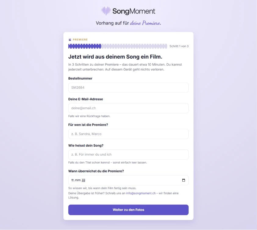 SongMoment Premiere – dein Song als Film