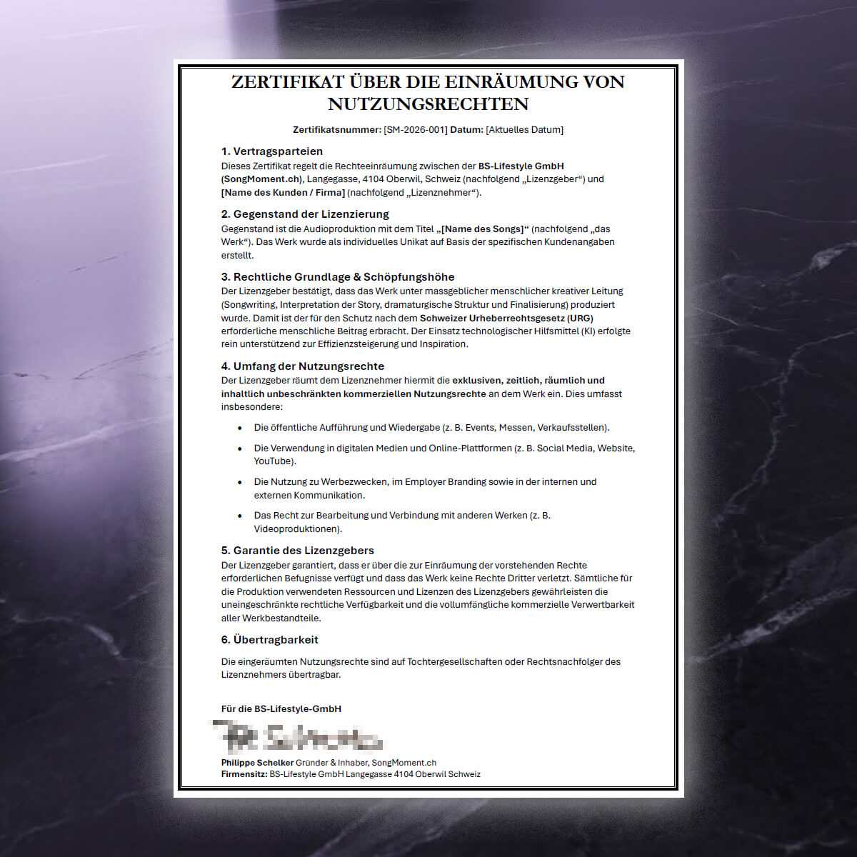 Business Signature Song